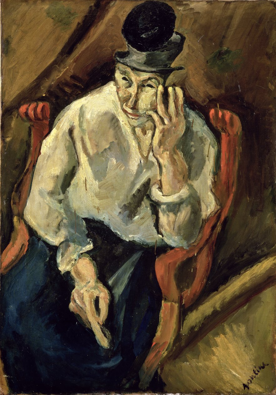 有帽子的人，c.1900 作者 Chaim Soutine