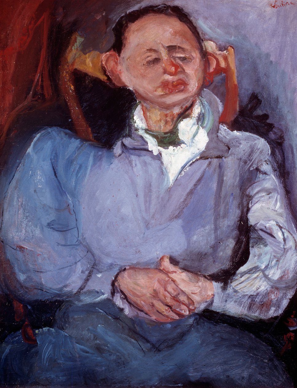 雕塑家Oscar Miestchaninoff的肖像。Chaim Soutine (1894-1944)的画作 作者 Chaim Soutine