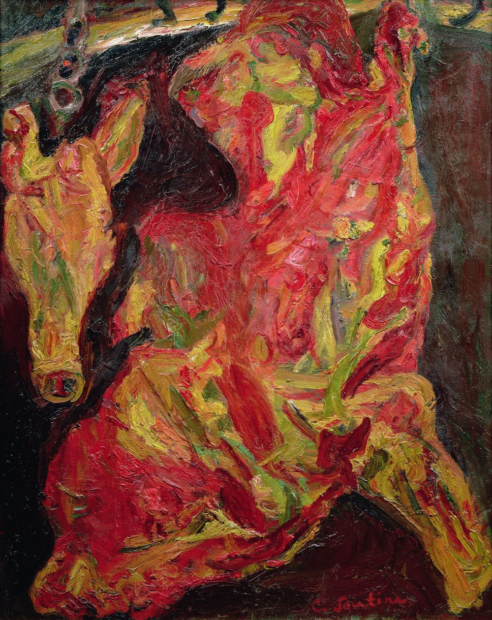 牛肉和牛犊头的一面，1925年 作者 Chaim Soutine