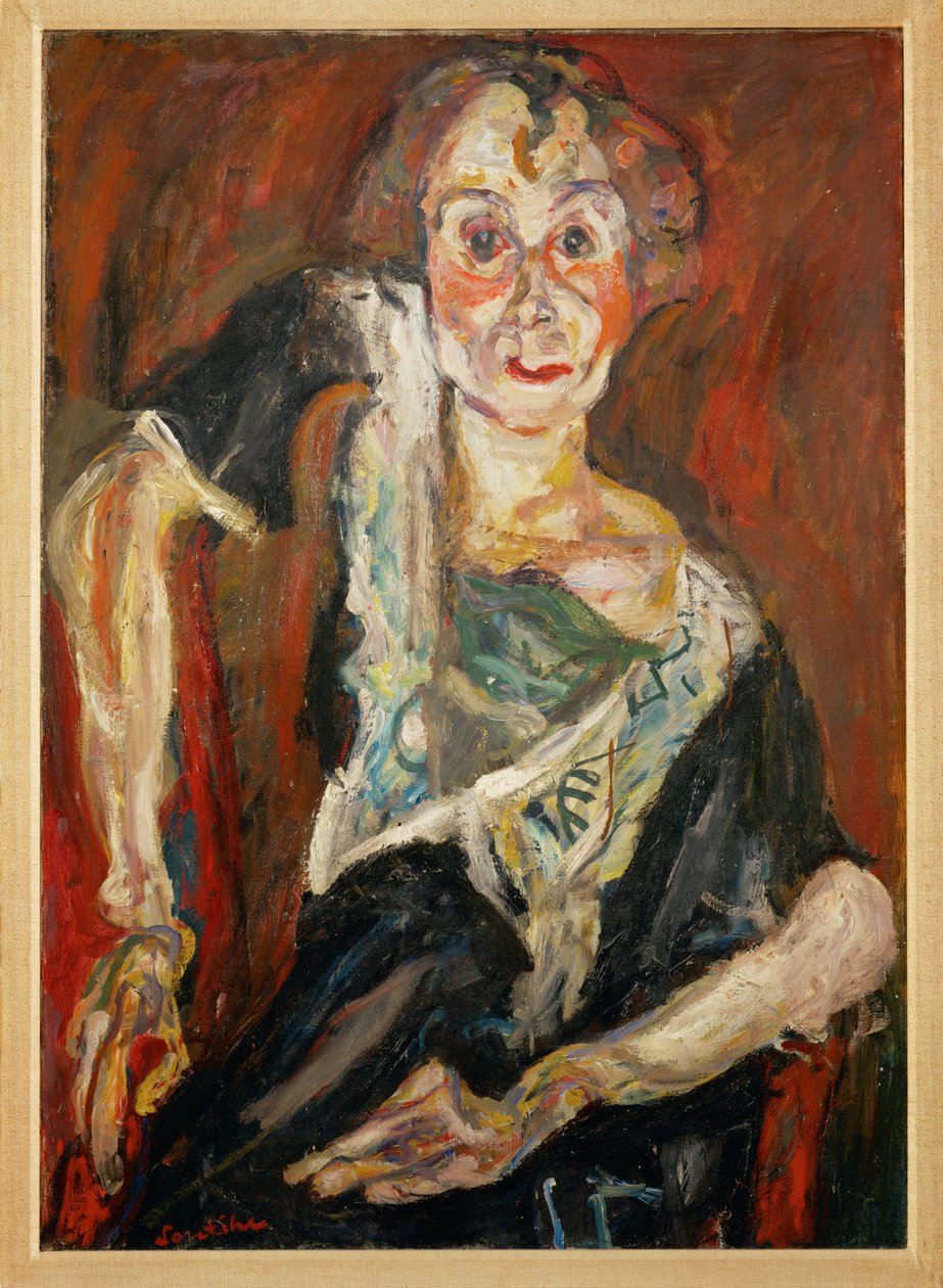 老女演员（布面油画） 作者 Chaim Soutine