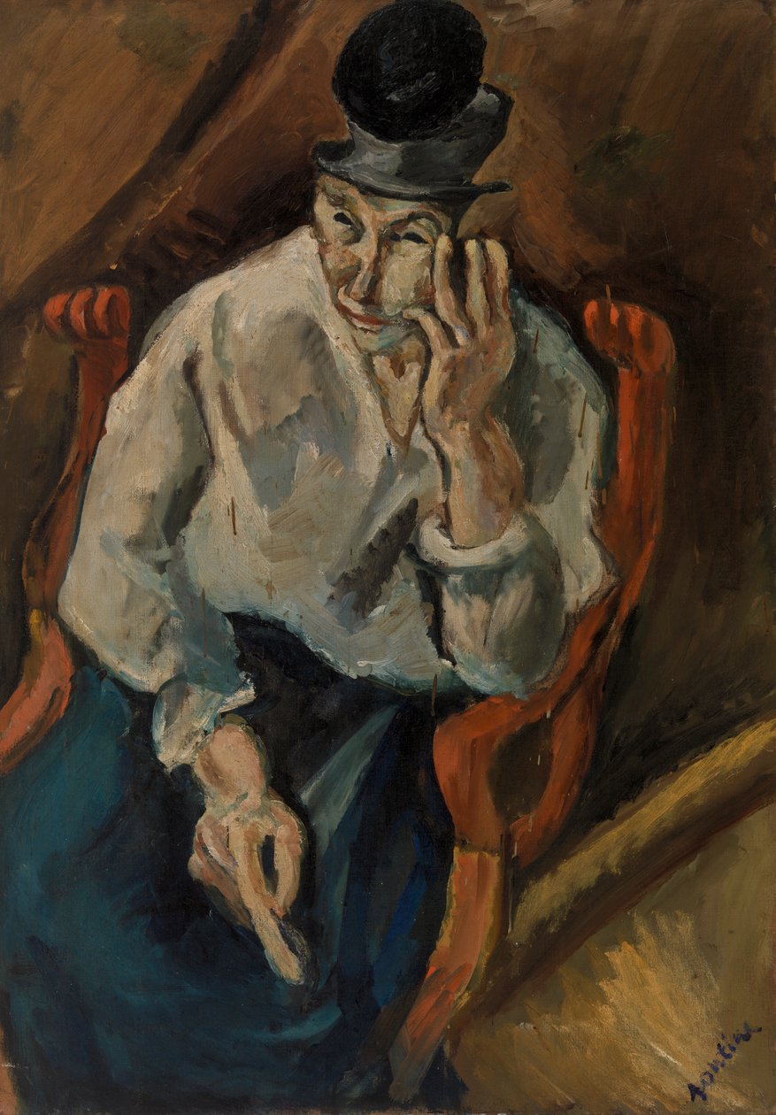 坐在扶手椅上的女子 作者 Chaim Soutine