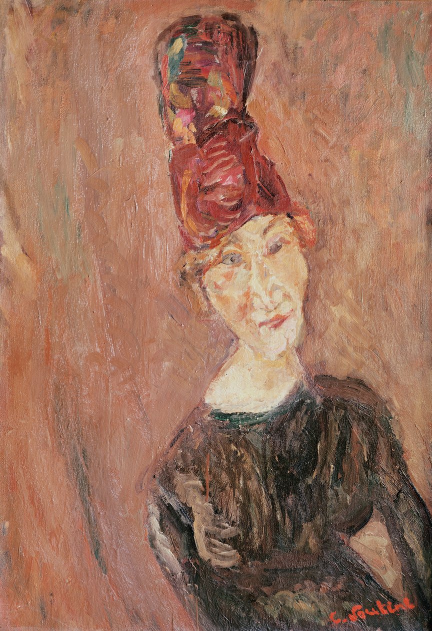 戴着帽子的女人，1926年 作者 Chaim Soutine