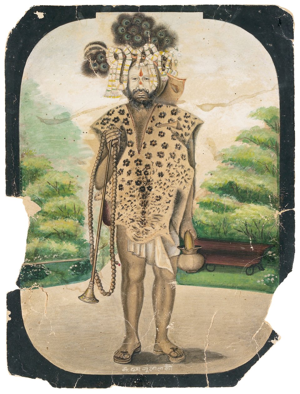 A Wandering Sadhu，c.1900（纸上不透明的wc） 作者 Chajju Lal