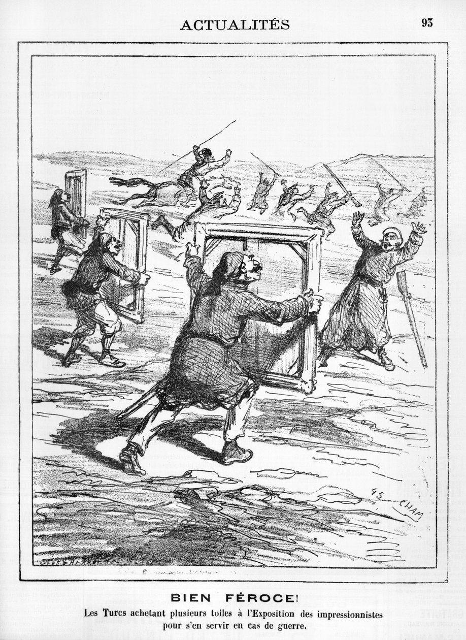 &39;凶猛！&39;土耳其人在印象派展览中购买了几件作品，用于战争，1877年4月28日“Le Charivari”漫画 作者 湛