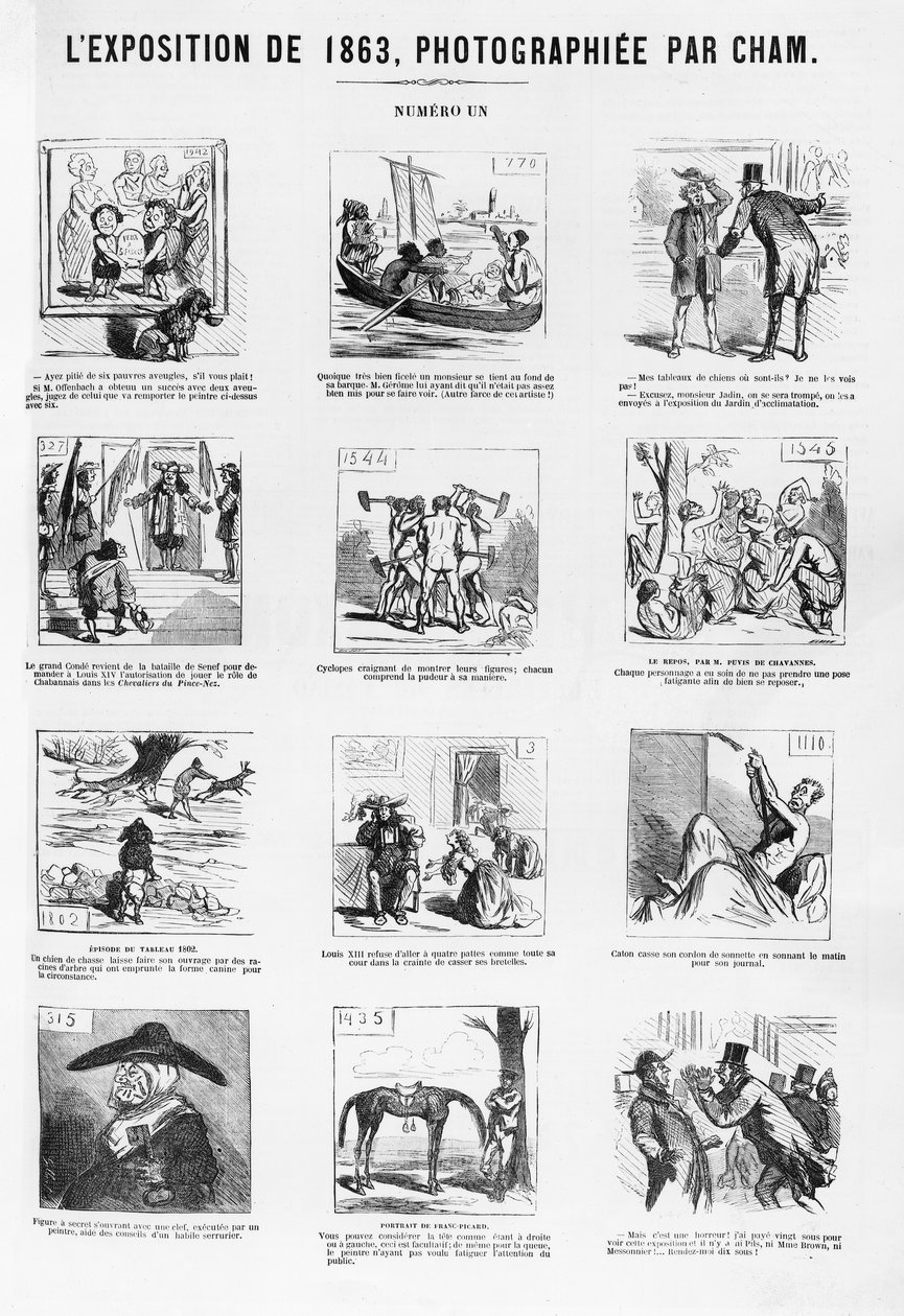 Cham拍摄的1863年展览，来自1863年5月10日的&39;Charivari&39; 作者 湛