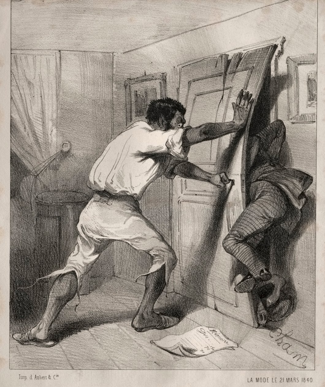 匆忙的债权人，1840年。 作者 湛