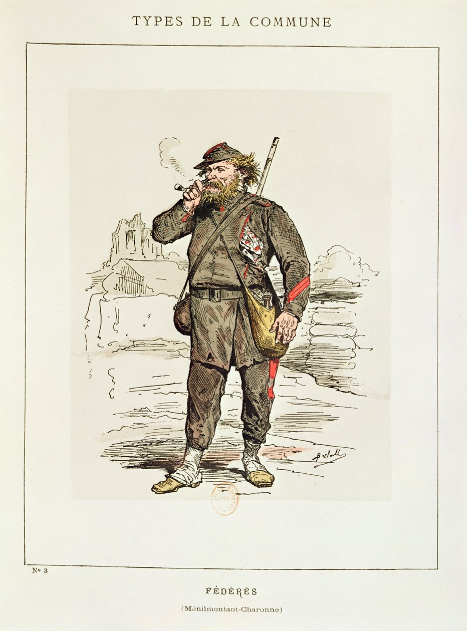 巴黎公社的人物 - 来自Menilmontant-Charonne的Federe，1871年 作者 查尔斯·阿尔伯特·德·阿诺克斯·贝尔托