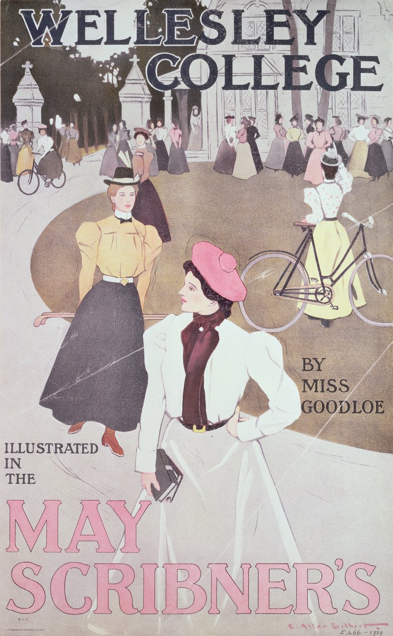 威尔斯利学院（Goodlese）的韦尔斯利学院（Wellesley College）为2007年5月的斯克里布纳杂志（Scribner&39;s Magazine）提供了插图 作者 查尔斯·艾伦·吉尔伯特