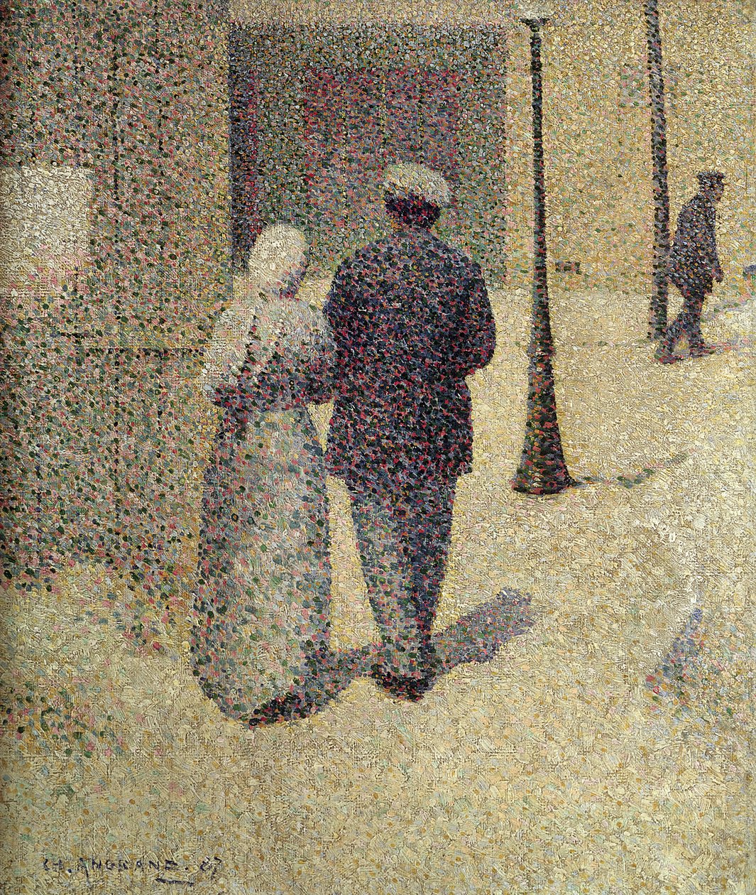 一对夫妇在街上，1887年 作者 查尔斯·安格朗