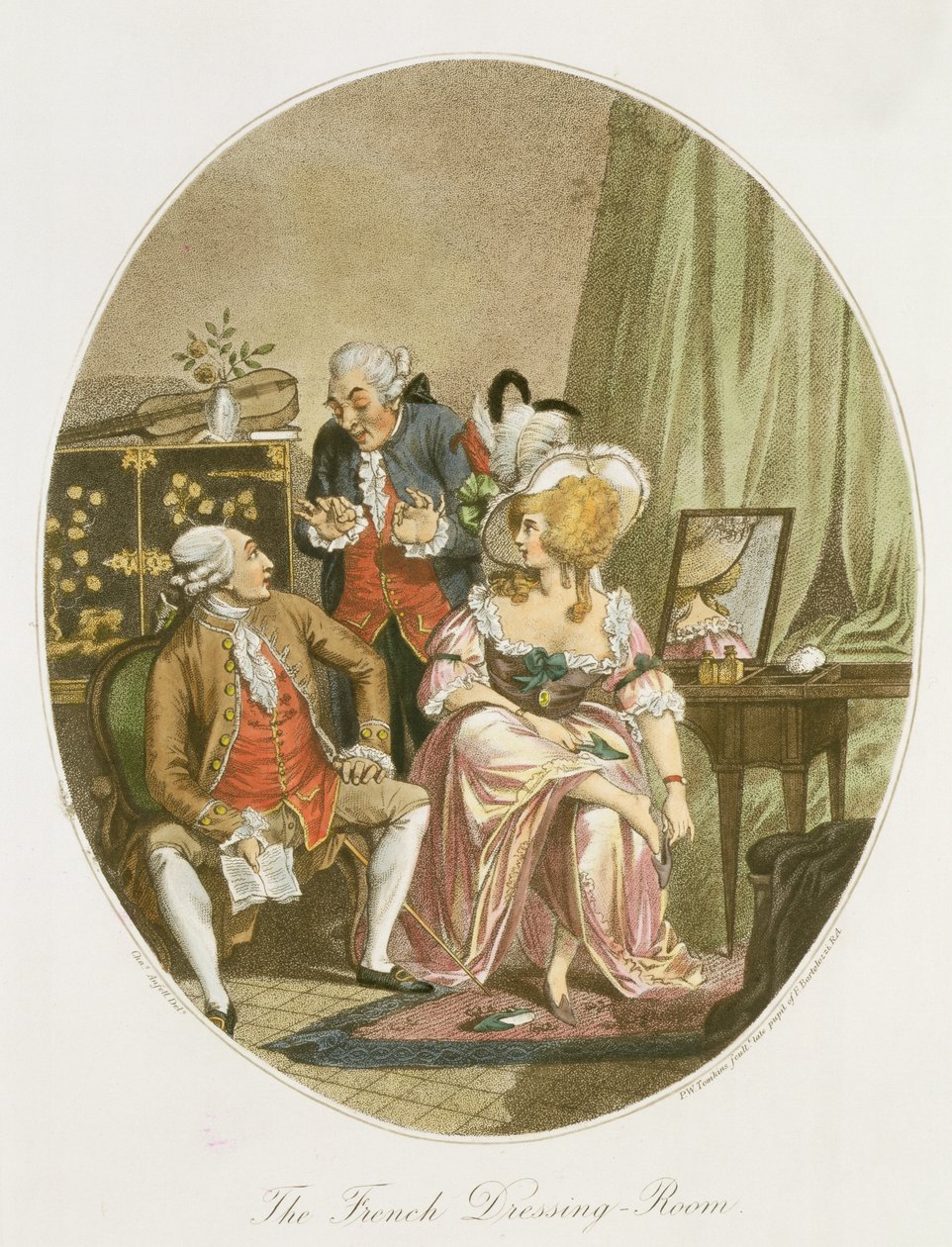 法国更衣室，由PW Tomkins（1760-1840）（aquatint）雕刻（另见64848,64849和64850） 作者 查尔斯·安塞尔