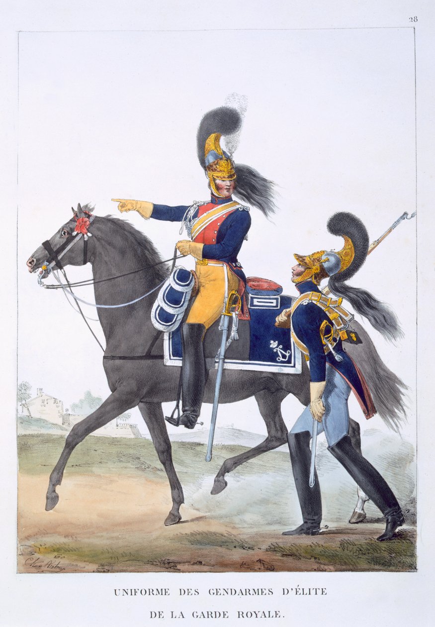 1823年皇家卫队精英宪兵制服 作者 查尔斯·奥布里