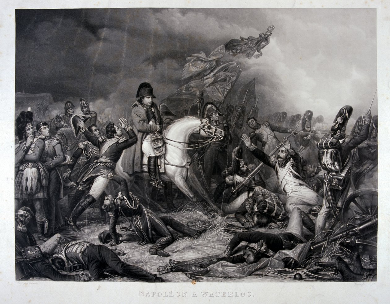 滑铁卢的拿破仑，由Jean Pierre Marie Jazet（1788-1871）雕刻，1870年（mezzotint） 作者 卡尔·冯·斯图本