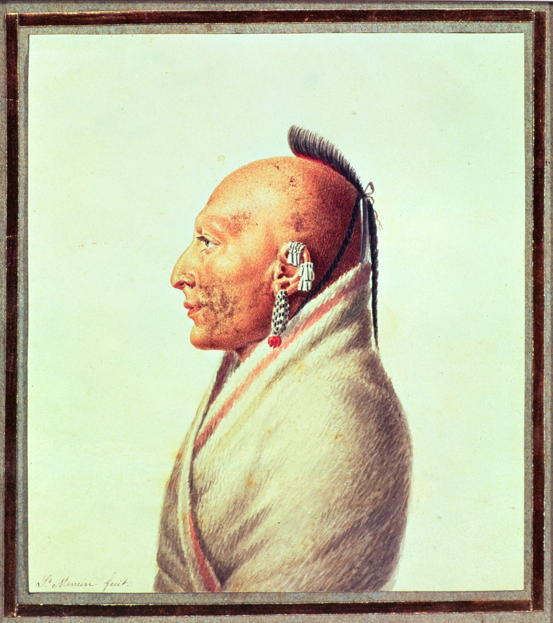 小印第安人的印第安酋长，c.1807 作者 查尔斯·巴尔塔撒（Charles Balthazar）朱利安·费维特·德·圣梅敏