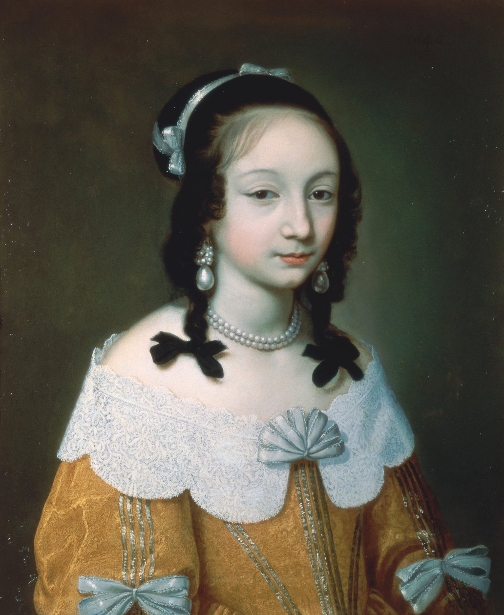 穿着黄色丝绸礼服的夫人的画象，1646 作者 查尔斯·博布伦