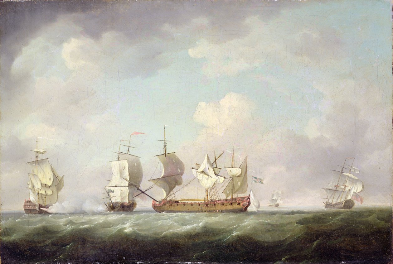 捕获&39;Marquis d&39;Antin&39;和&39;Louis Erasme&39;，c.1745-55 作者 查尔斯·布鲁金