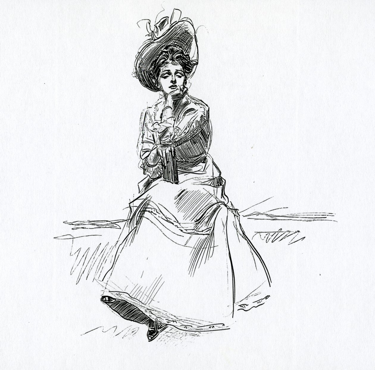 一个吉布森女孩，c.1902 作者 查尔斯·达纳·吉布森