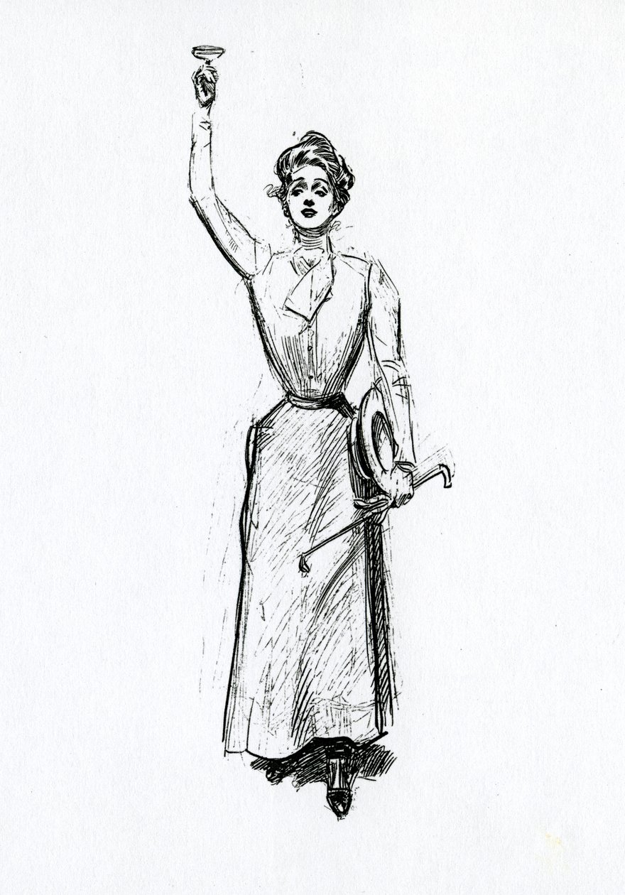 吉布森女孩穿着骑马装备，c.1902 作者 查尔斯·达纳·吉布森