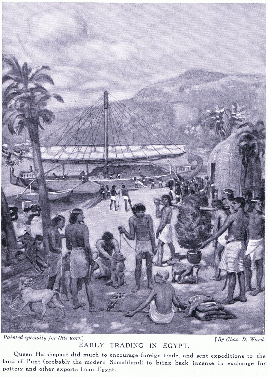 埃及早期交易，c.1920 作者 查尔斯·丹尼尔·沃德