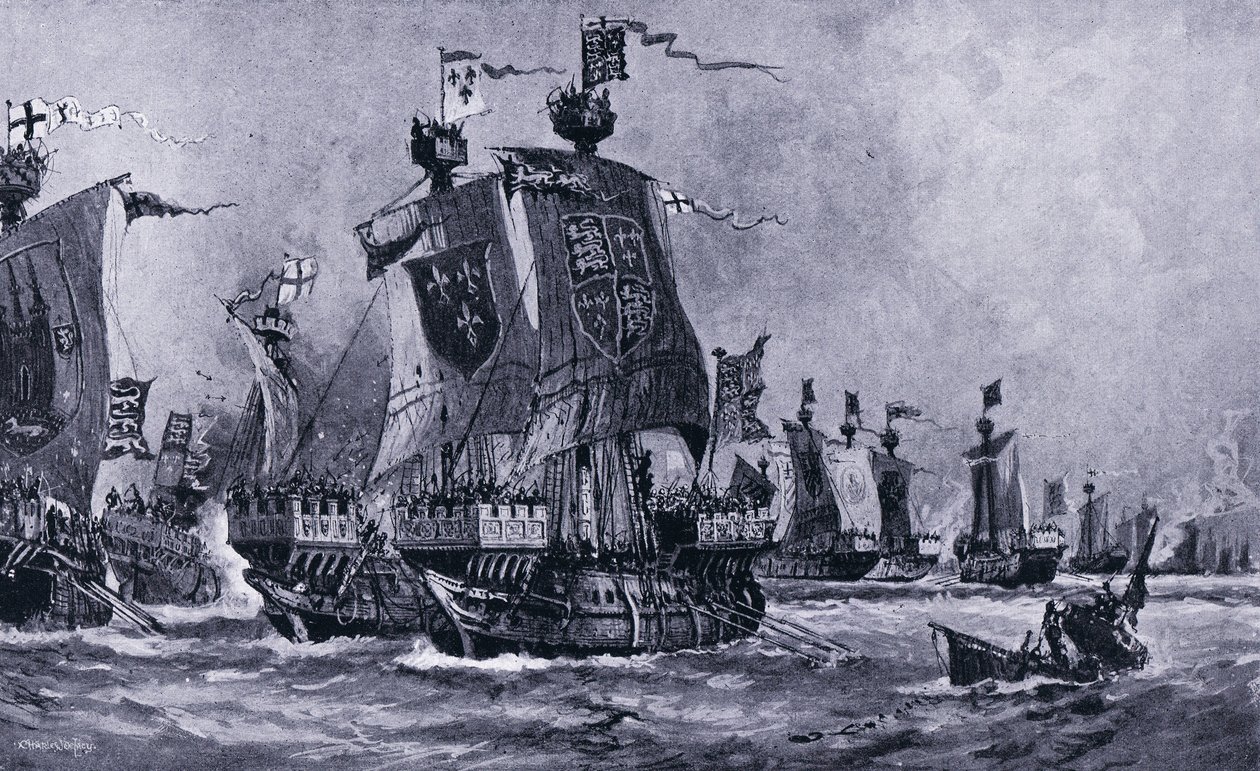 The Sluys，June AD1340，1920年代 作者 查尔斯·丹尼尔·沃德