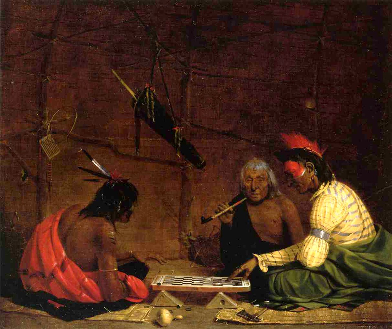 Winnebago印第安人在1842年玩Checkers 作者 查尔斯·迪斯