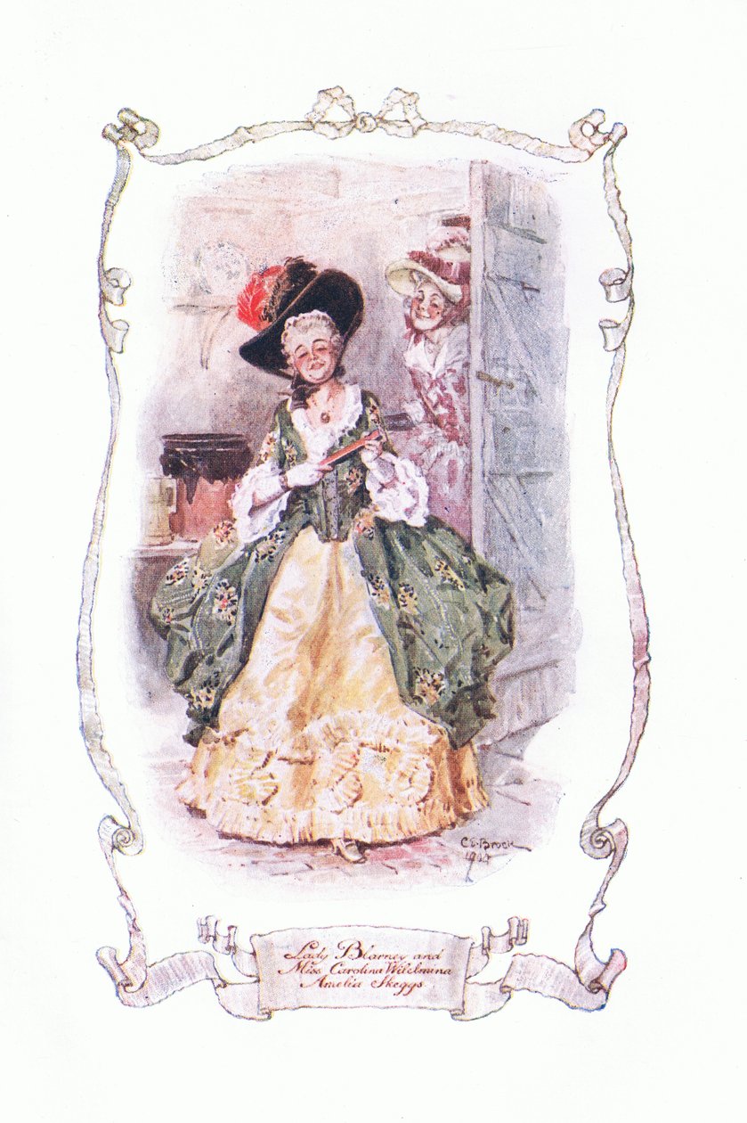 20世纪20年代由JM Dent＆Son Ltd出版的Bakeney夫人和Miss Carolina Wilhelmina和Amelia Skeggs，来自韦克菲尔德牧师 作者 查尔斯·埃德蒙·布洛克