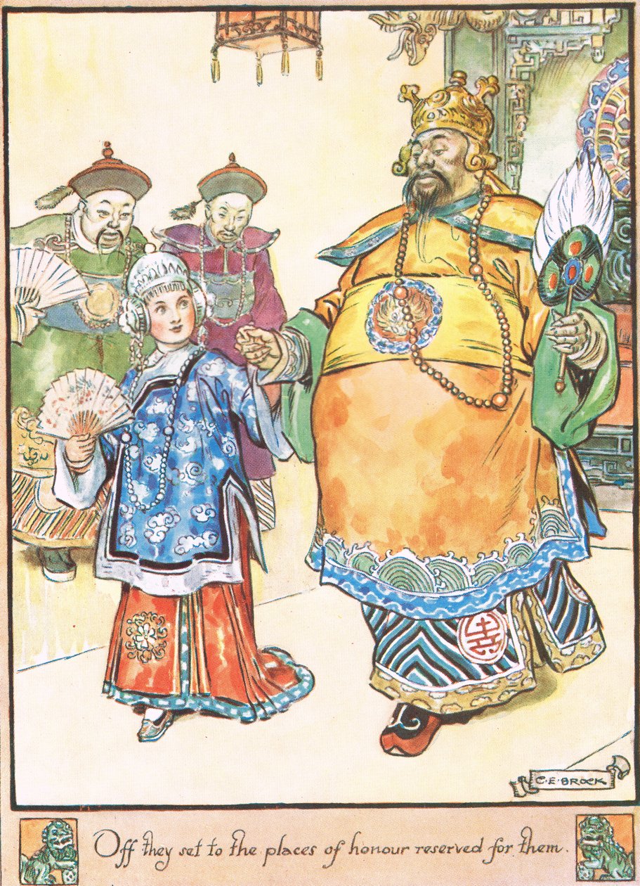 他们定居于为他们保留的荣誉地点，由麦克米伦夫人于1930年出版的莫尔斯沃思夫人的“咕咕钟”插图 作者 查尔斯·埃德蒙·布洛克