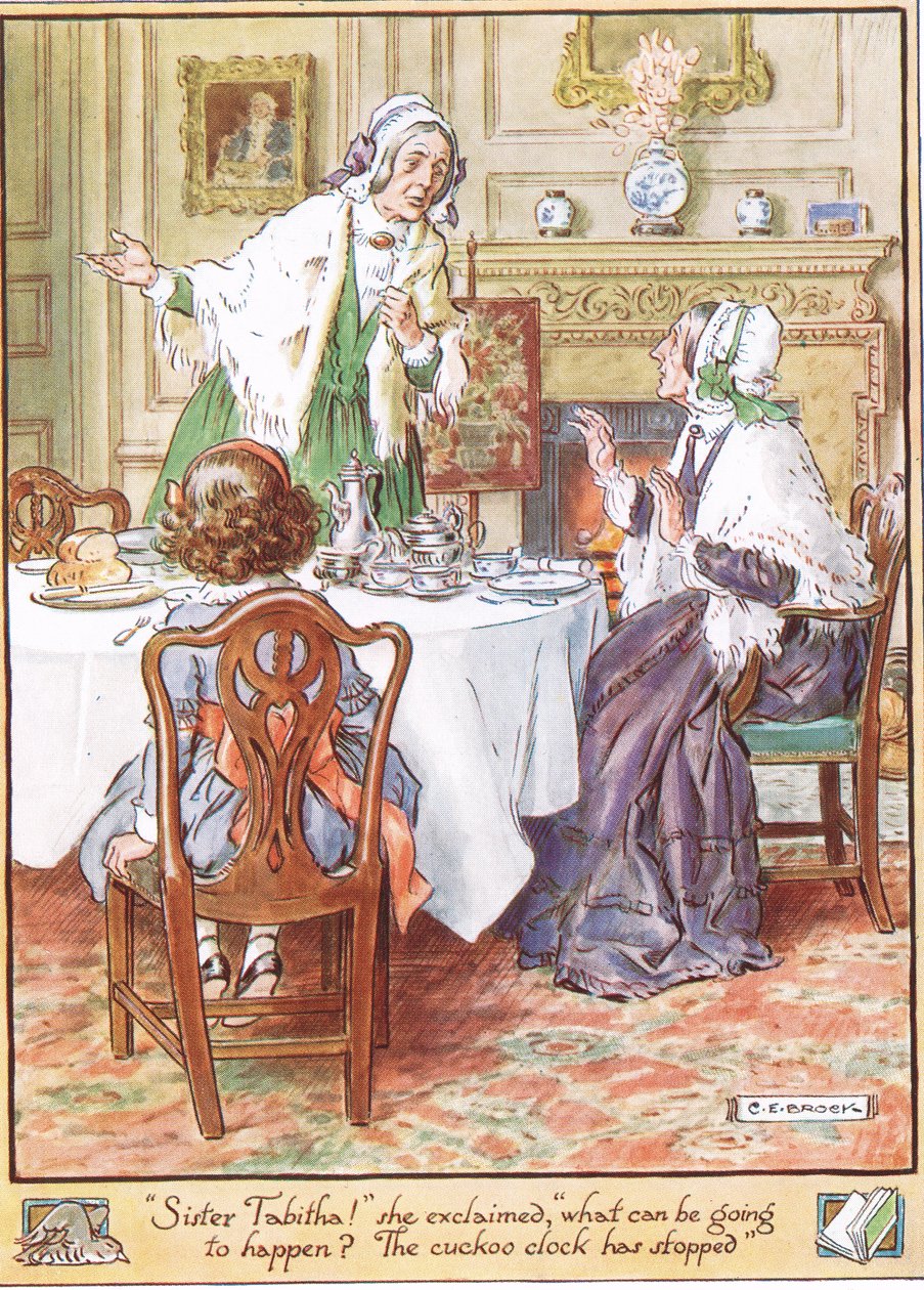 咕咕钟已经停止了，来自Molesworth夫人的“咕咕钟”的插图，由Macmillan于1930年出版 作者 查尔斯·埃德蒙·布洛克