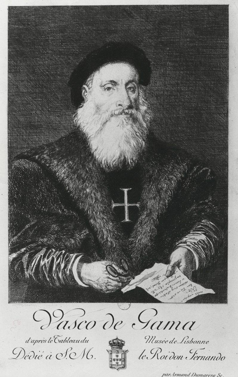 Vasco da Gama的肖像（1469-1524） 作者 查尔斯·爱德华·阿曼德·杜马雷斯克