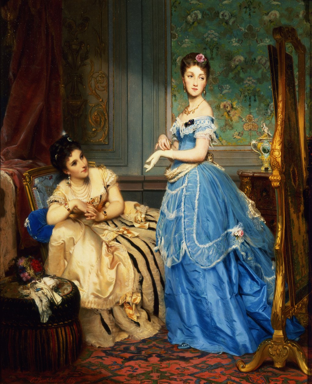 穿衣服，1869年 作者 查尔斯·爱德华·布蒂博讷