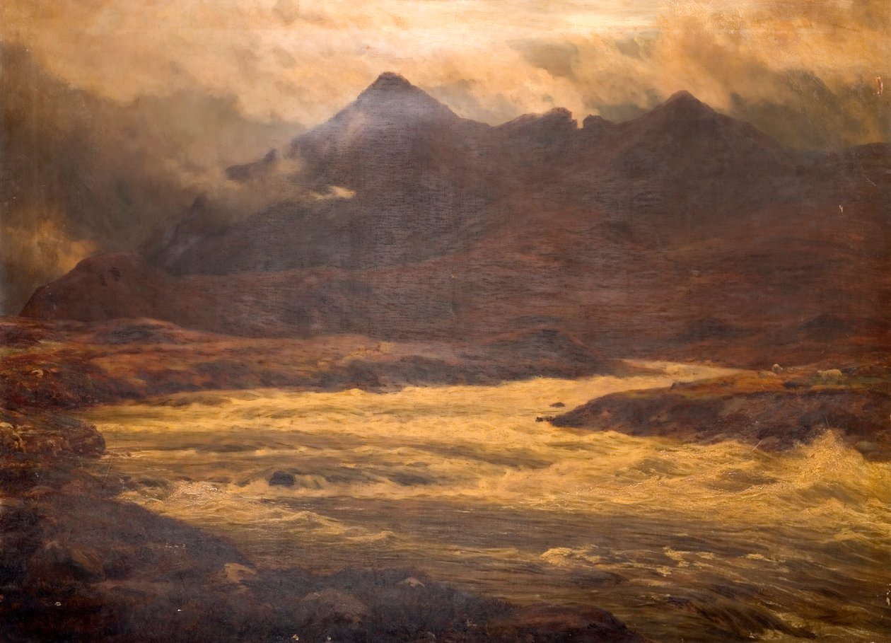 山和洪水，Snir-Na Gillan，斯凯岛，1876年 作者 查尔斯·爱德华·约翰逊