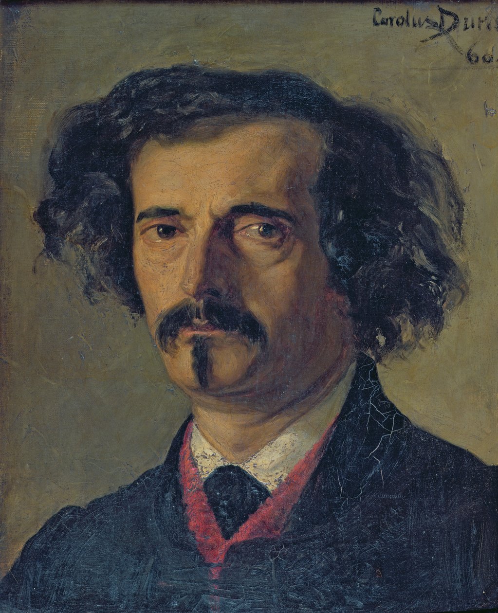 Aurevilly（1808-89）1860年Jules Barbey的肖像 作者 查尔斯·埃米尔·奥古斯特·卡洛勒斯·杜兰
