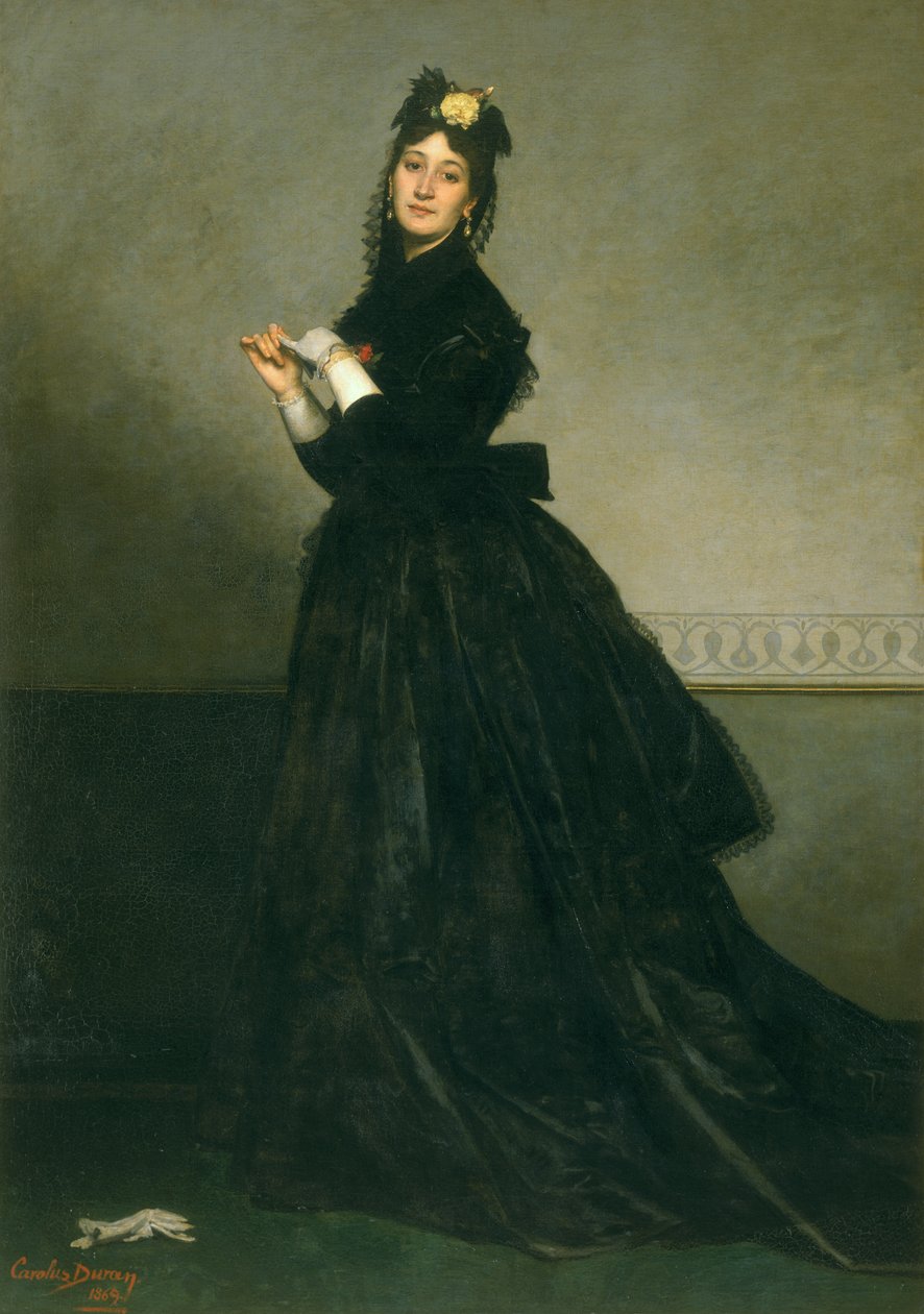 戴着手套的女人，1869年 作者 查尔斯·埃米尔·奥古斯特·卡洛勒斯·杜兰
