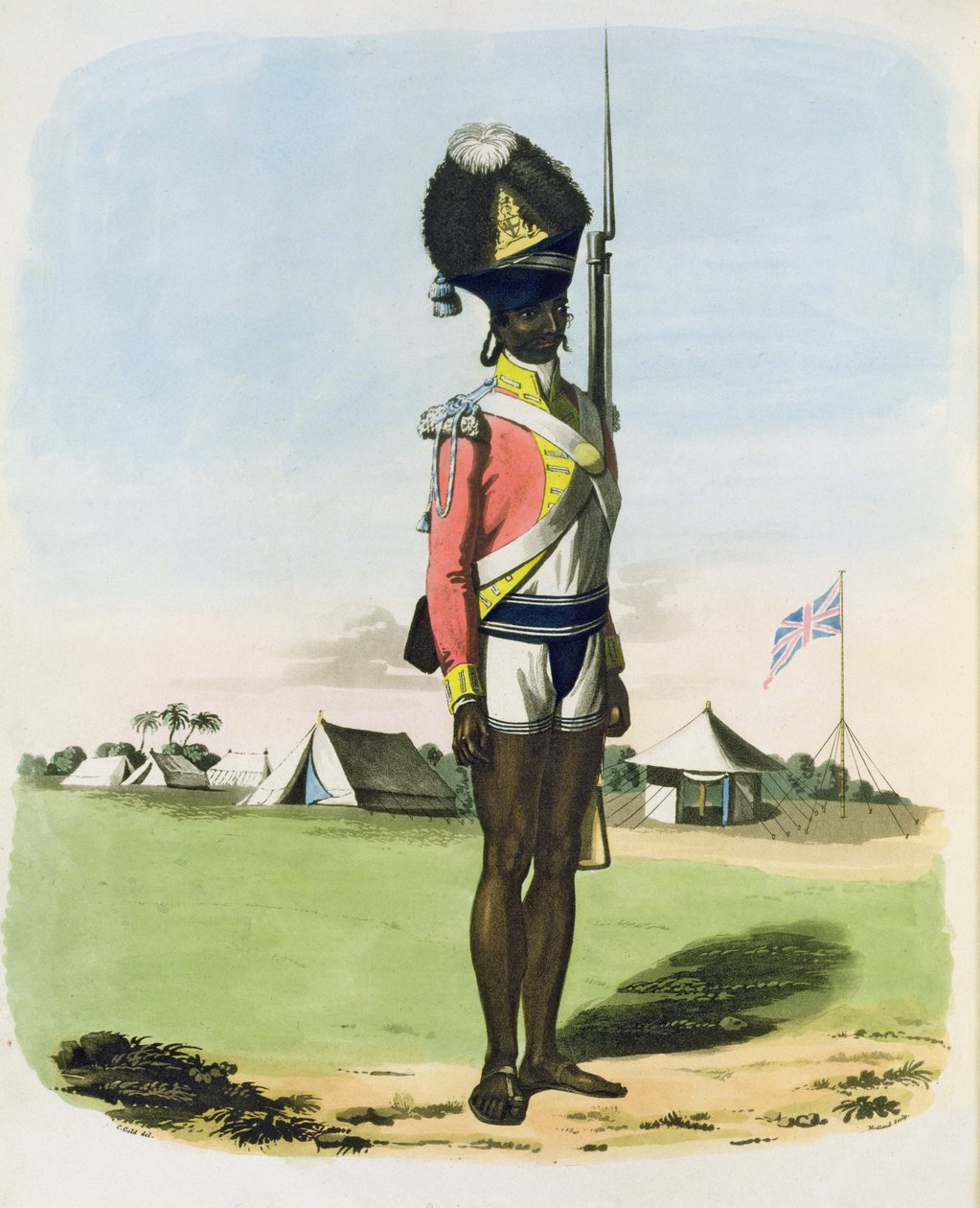 孟买营的一个Naigue，来自&39;东方绘画&39;的28号板，由Thomas Medland（1755-1823）酒吧刻。 1806（aquatint） 作者 查尔斯·埃米利乌斯·金