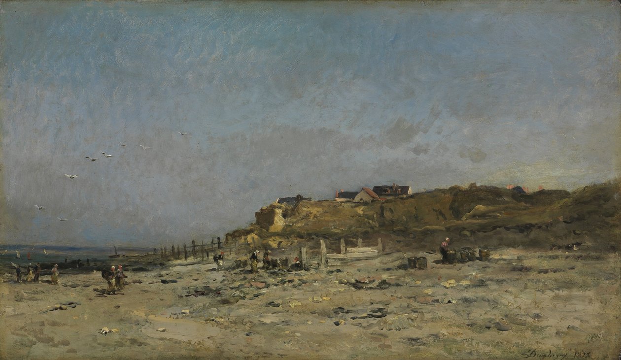 Villerville海滩，诺曼底，1875年 作者 查尔斯·弗朗索瓦·杜比尼