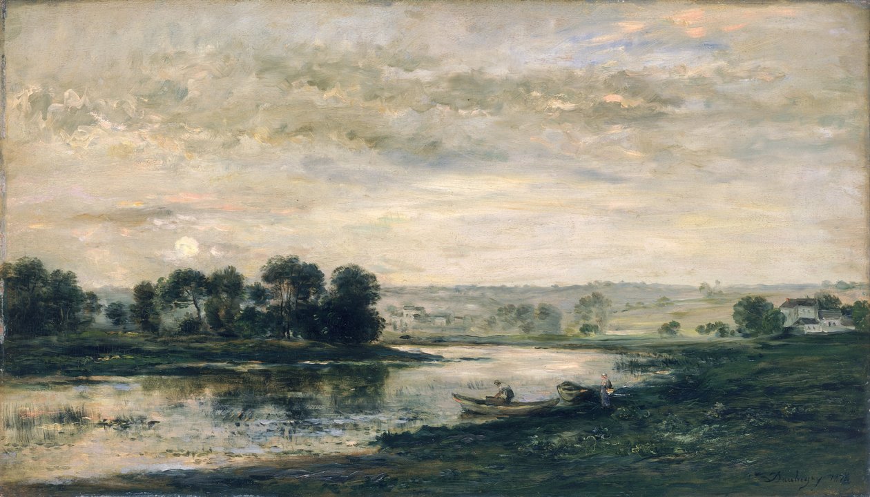 晚上在瓦兹，1872年 作者 查尔斯·弗朗索瓦·杜比尼