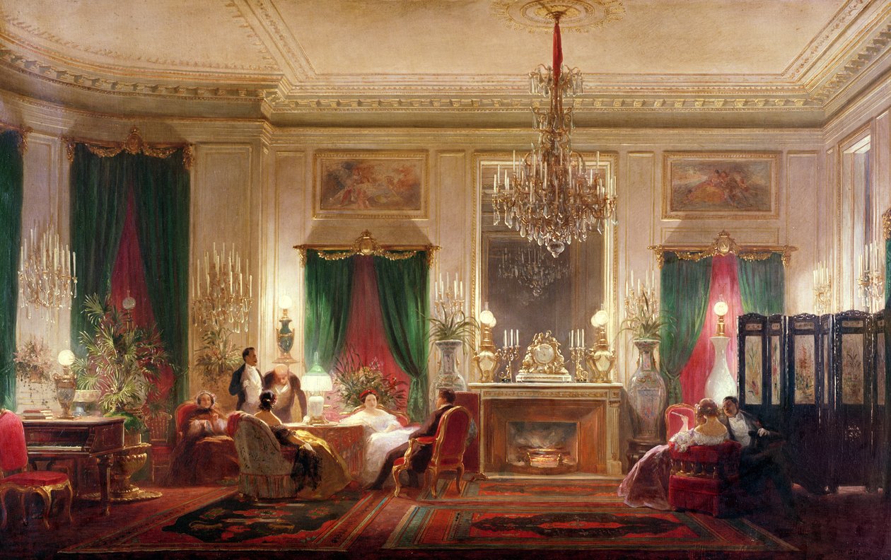公主Mathilde Bonaparte沙龙（1820-1904）Rue de Courcelles，巴黎，1859年 作者 查尔斯·吉罗