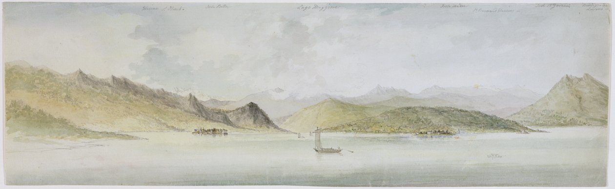 Lago Maggiore（纸，笔，墨水和石墨） 作者 查尔斯·戈尔