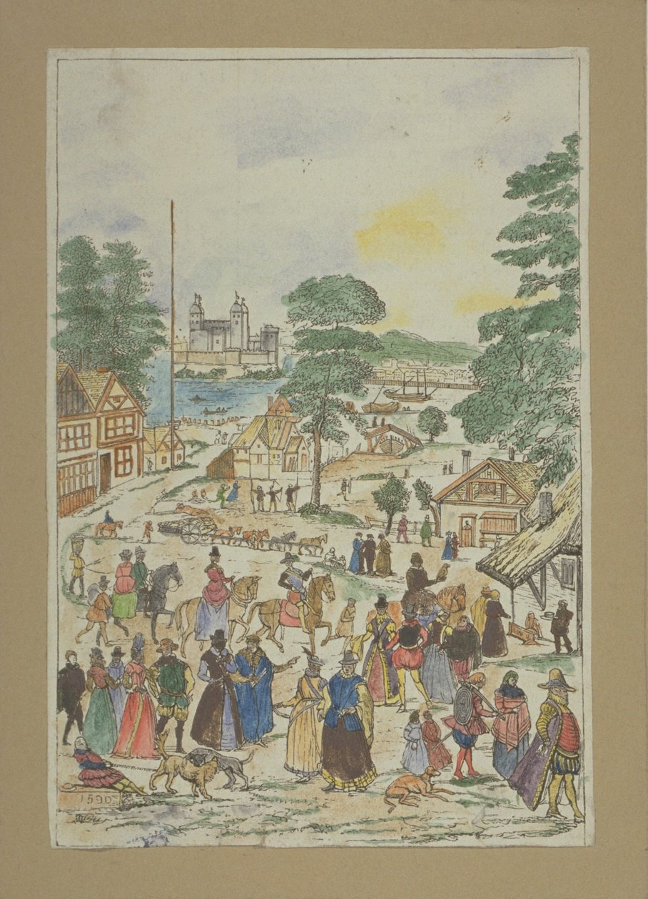 观点的公平的街道，Southwark，c.1850的一个祝宴 作者 查尔斯·格里尼翁