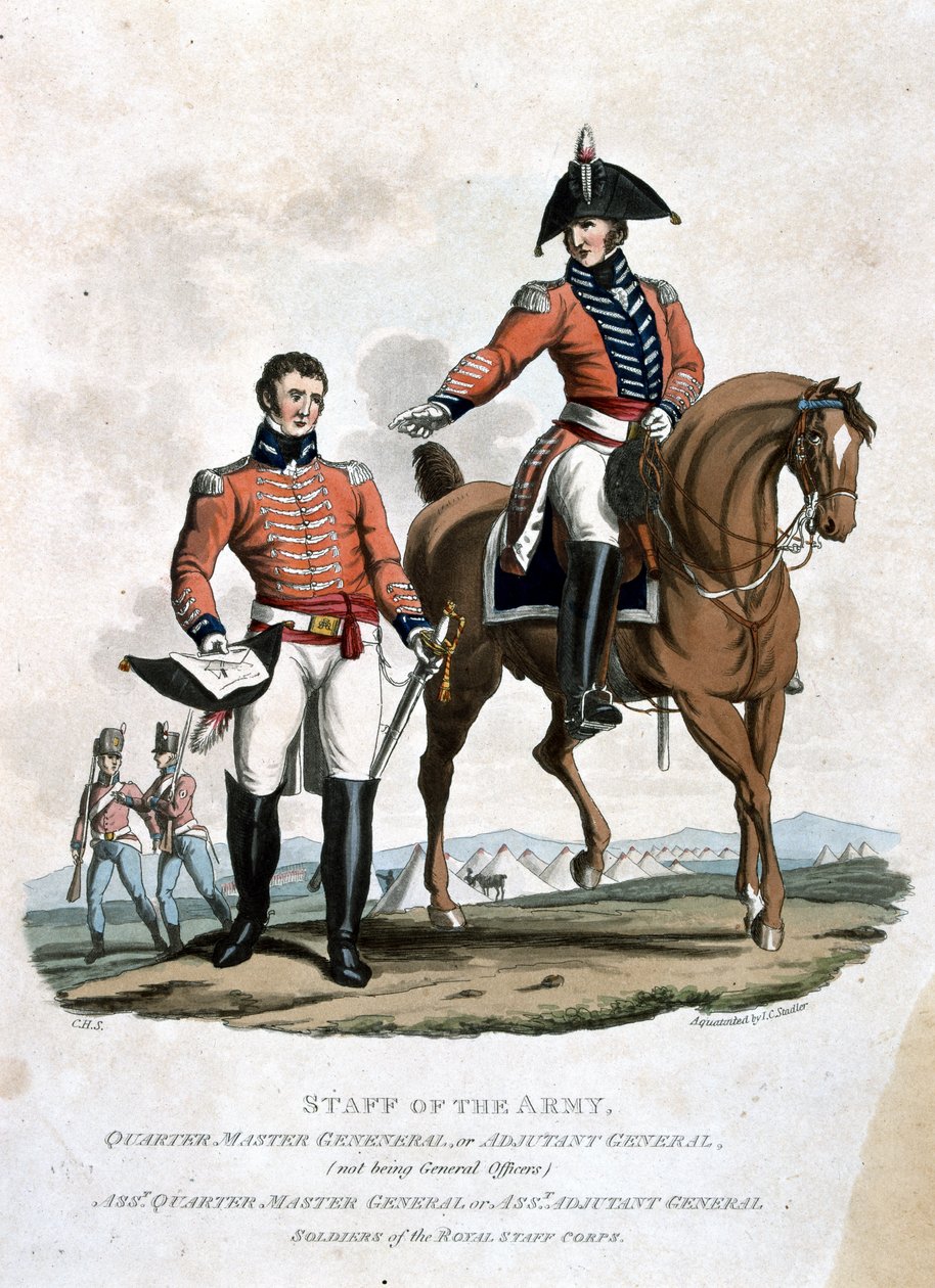 根据最新法规1812&39;，“大英军总司令”和“助理季度大师”，由JC Stadler雕刻，由Colnaghi出版 作者 查尔斯·汉密尔顿·史密斯