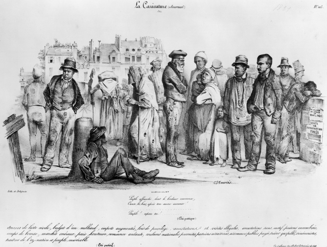 来自&39;La Caricature&39;的解放人民，由Delaporte雕刻，1831年 作者 查尔斯·约瑟夫·特拉维斯·德维利耶斯