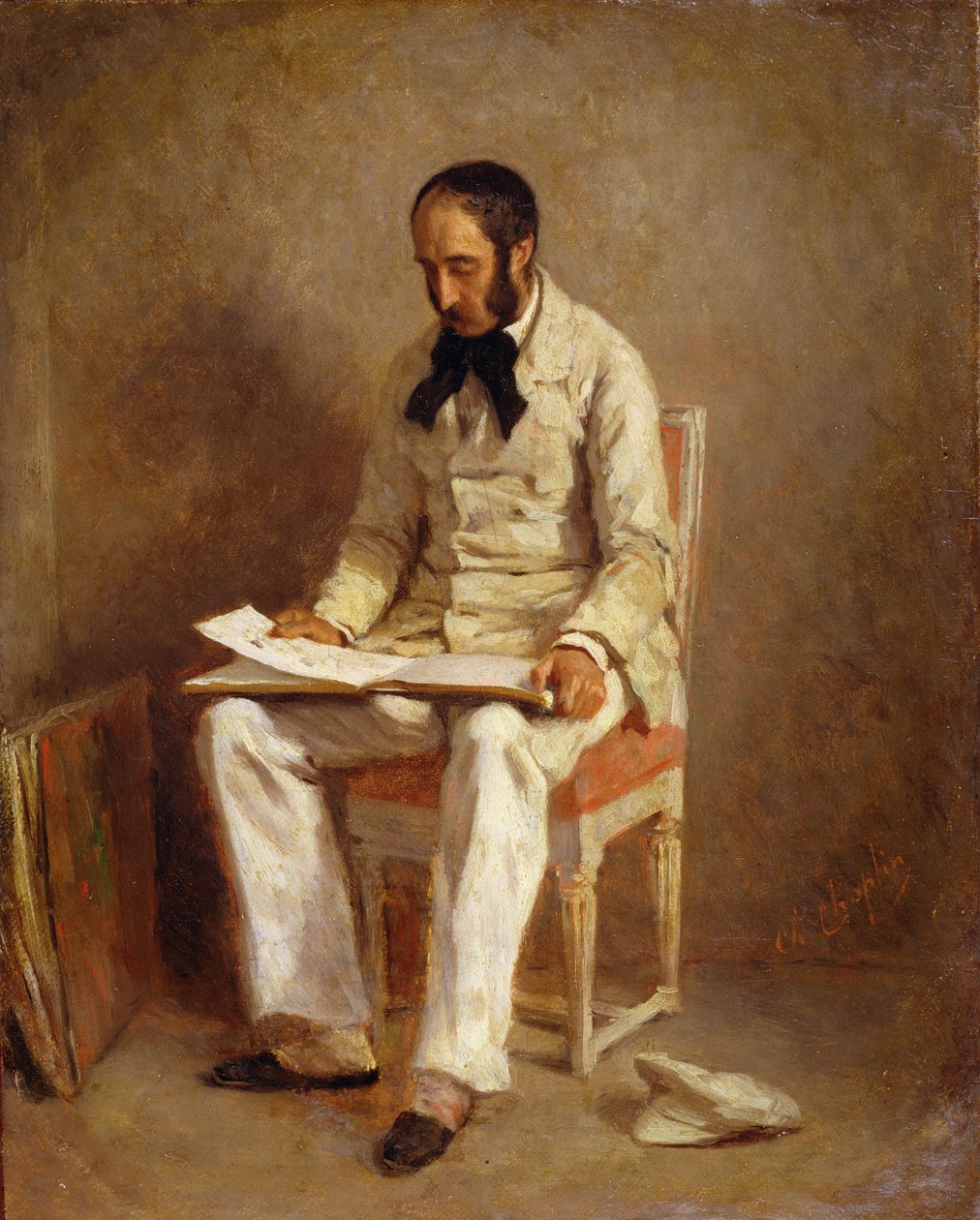 Ernest-Aime Feydeau的肖像（1821-73） 作者 查尔斯·约书亚·卓别林