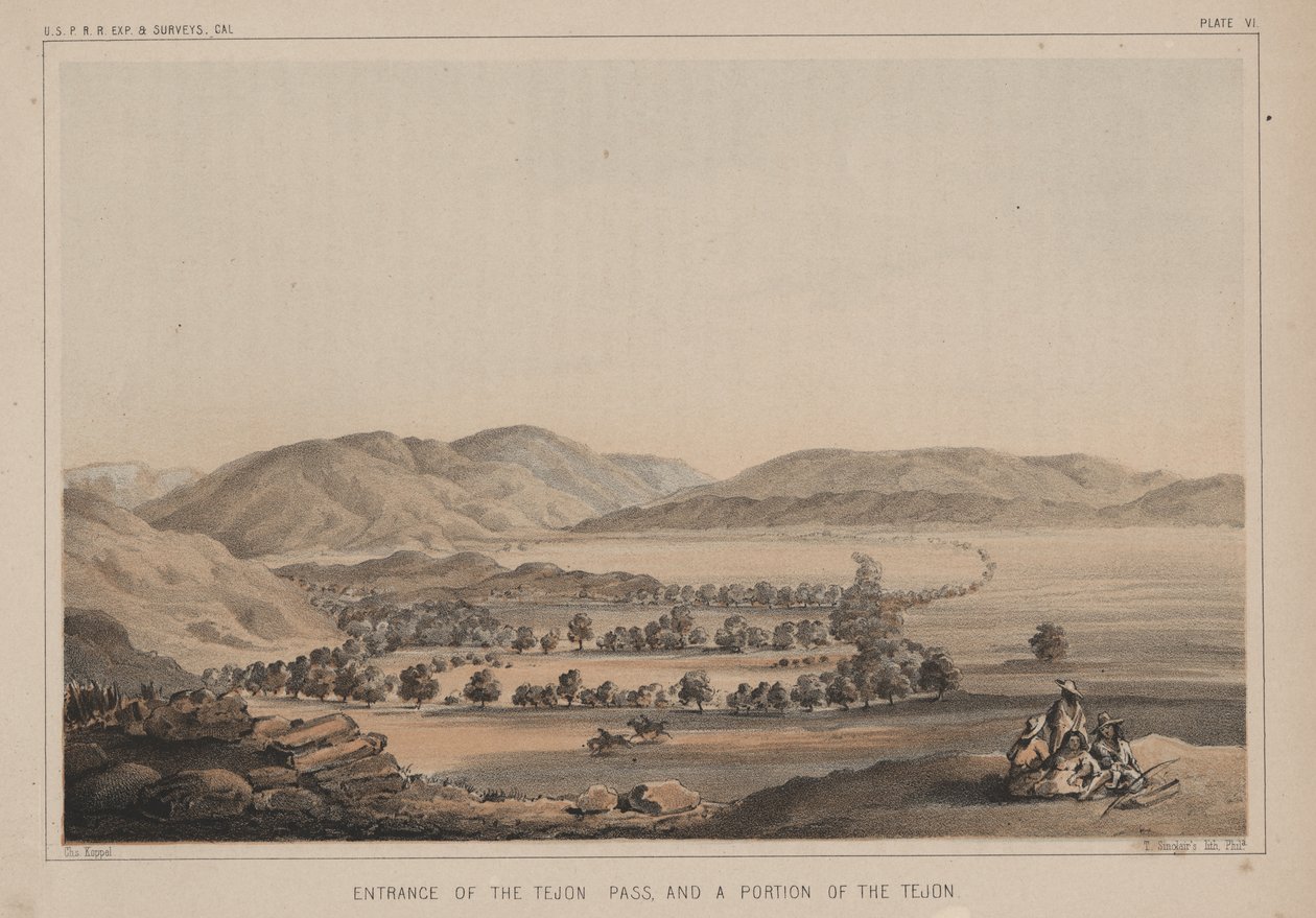 1856年入口Tejon Pass和Tejon的一部分 作者 查尔斯·科佩尔