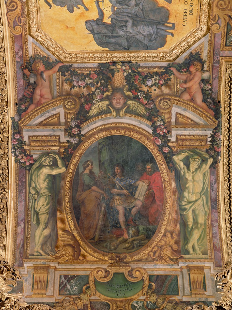 1667年的司法改革，Galerie des Glaces的天花板画 作者 查尔斯·勒布朗