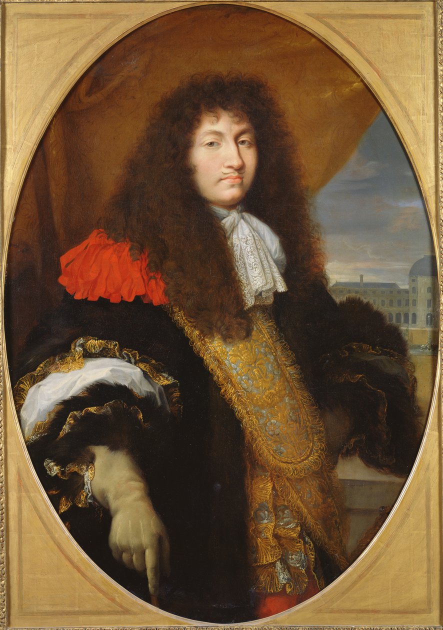 路易十四（1638-1715），法国国王和纳瓦拉的画像，在杜乐丽花园前，c。 1643年， 作者 查尔斯·勒布朗