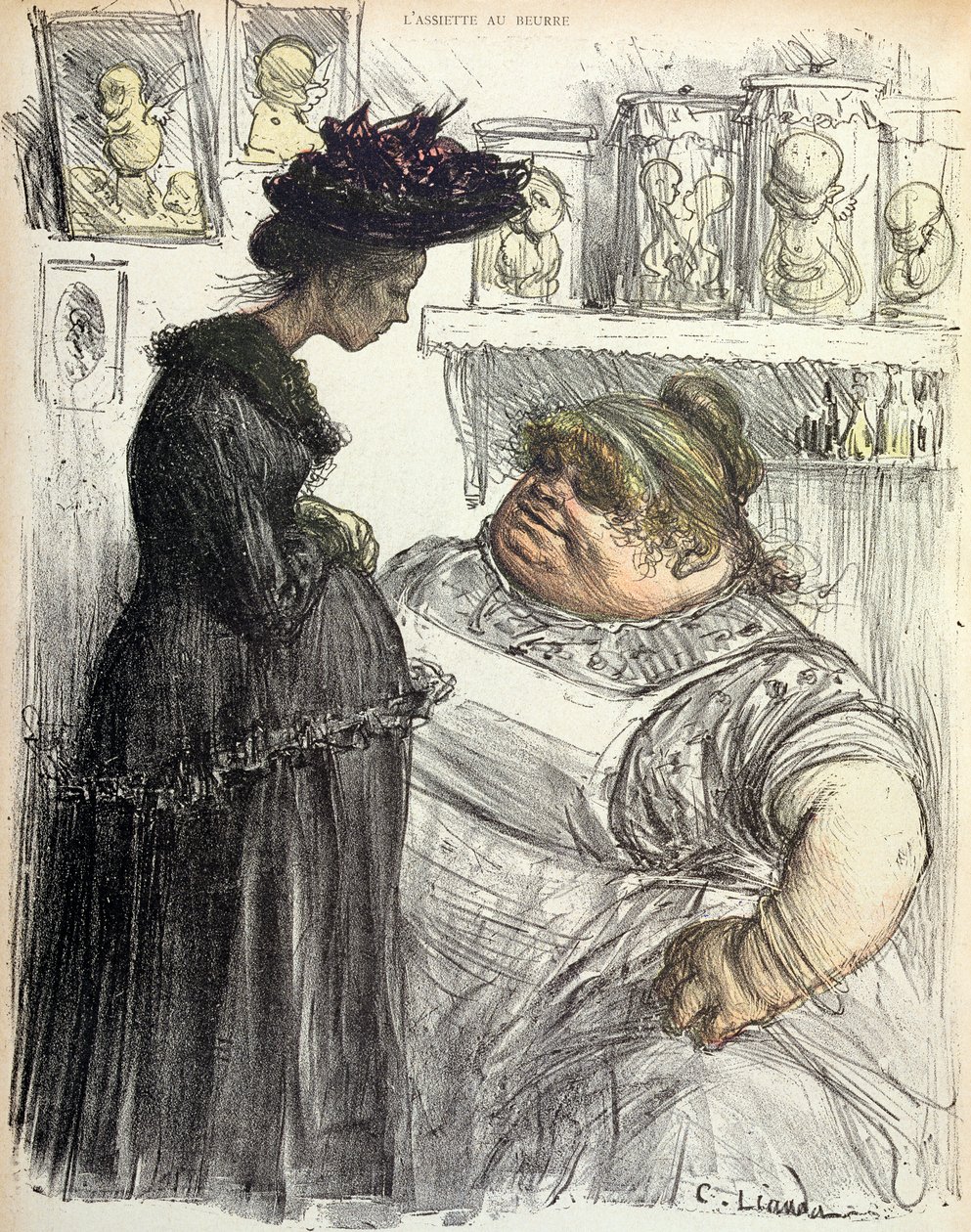 堕胎者，来自&39;The Butter Plate&39;，1902年 作者 查尔斯·莱安德烈