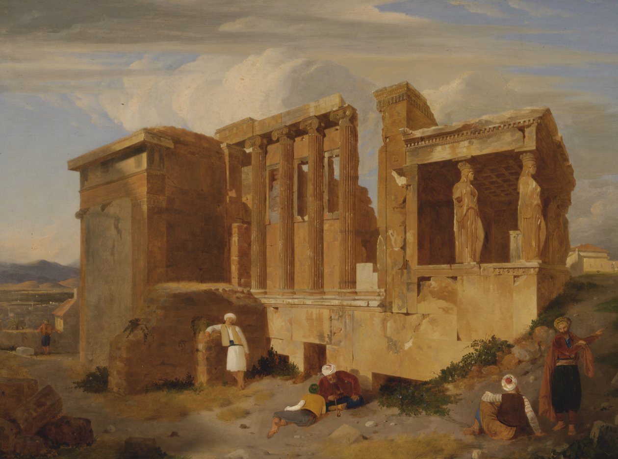 Erechtheum，雅典，前景中的数字 作者 查尔斯·洛克·伊斯特莱克