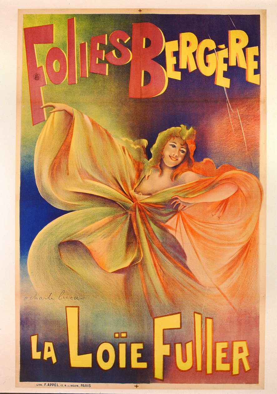 海报广告La Loie Fuller在Folies Bergere 作者 查尔斯·卢卡斯