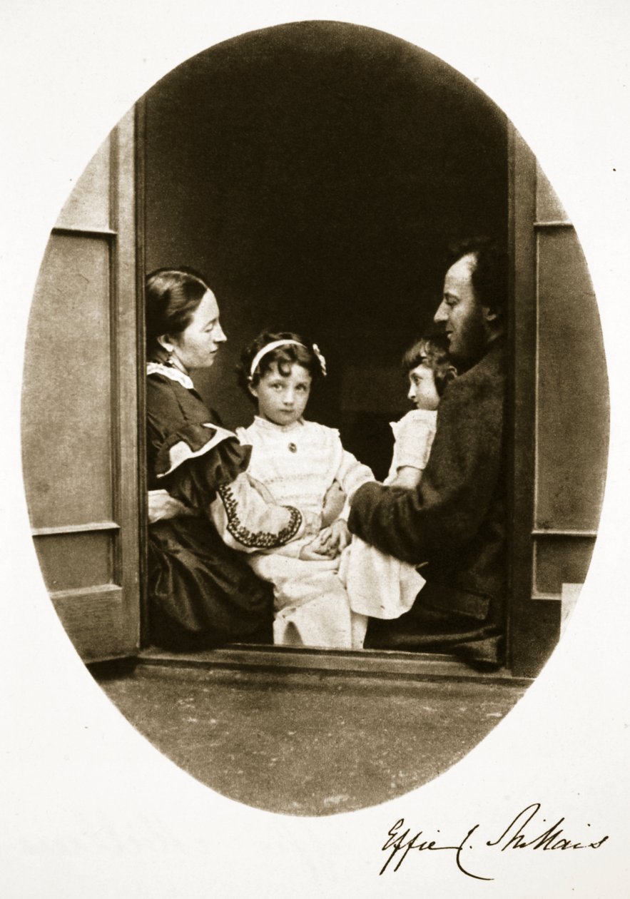 John Everett Millais与他的妻子和女儿，1865年7月21日（棕褐色照片） 作者 查尔斯·路德维奇·道奇森