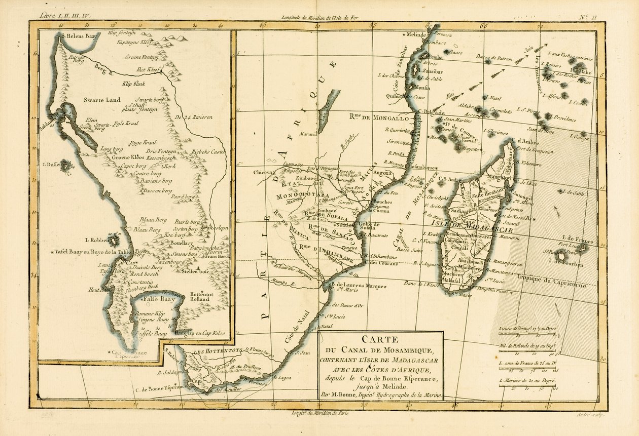 来自Guillaume Raynal（1713-96）的“地球上所有已知部分地图集”的南部非洲出版日内瓦，1780年 作者 查尔斯·玛丽·里戈伯特·邦纳