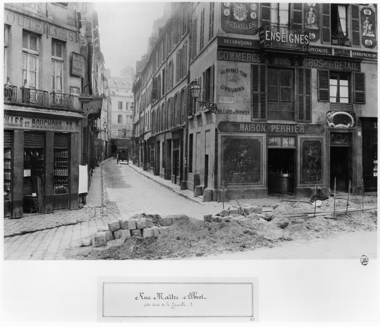 Rue Maitre Albert（来自Quai de la Tournelle）巴黎，1858-78 作者 查尔斯·马维尔